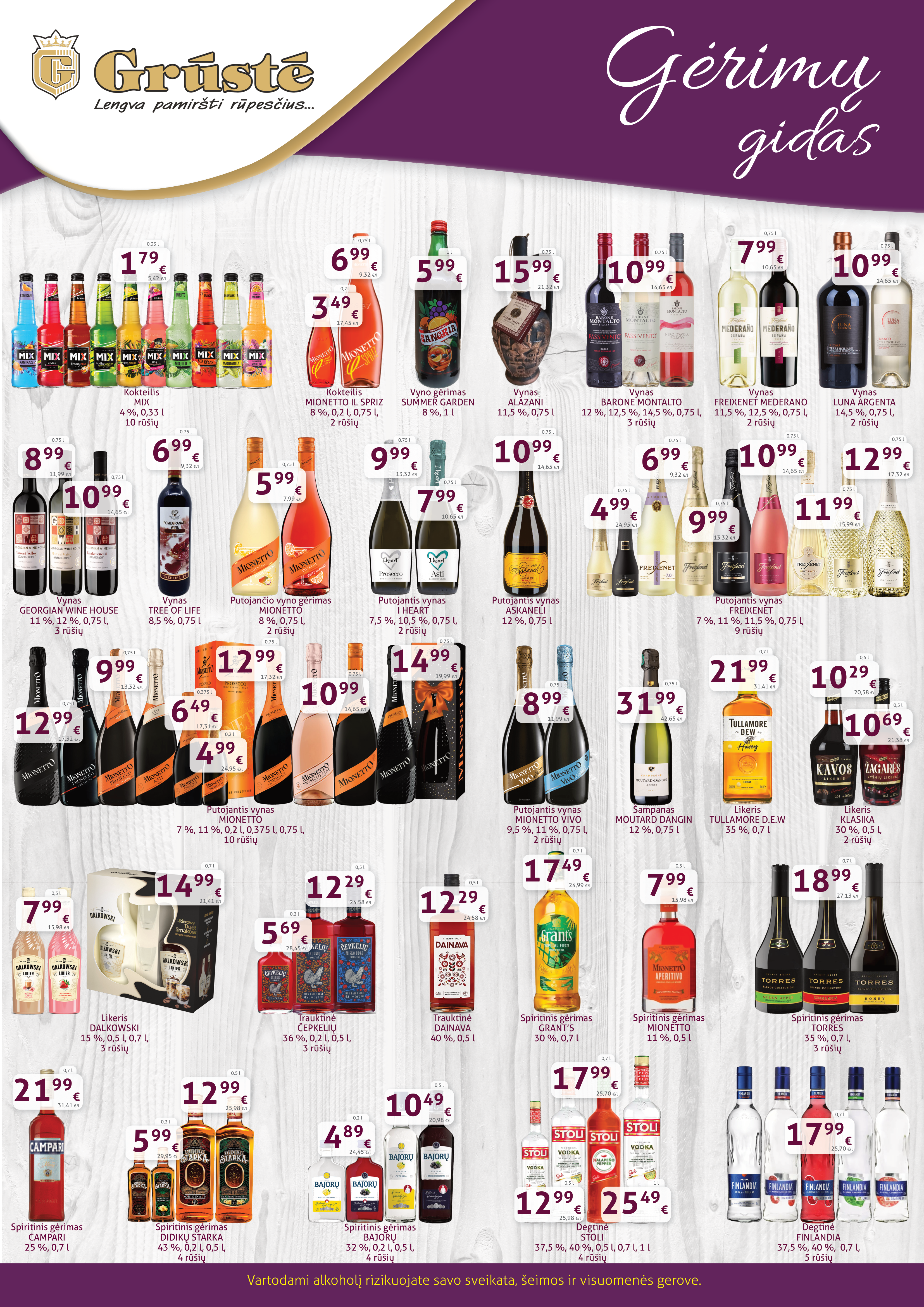 Gėrimų gidas – 1 puslapis